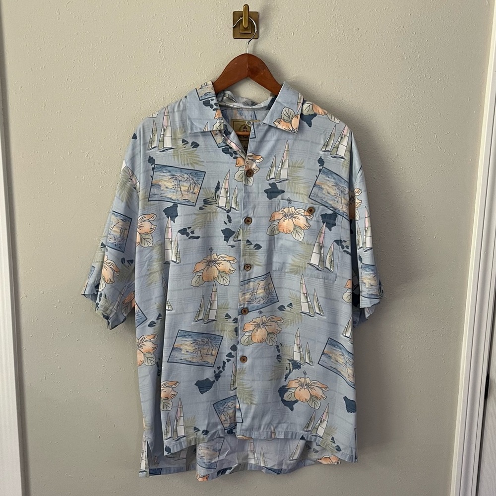 Joe Marlin Hawaiian Vacation Button Down Shirt Size Large - Picture 10 of 10